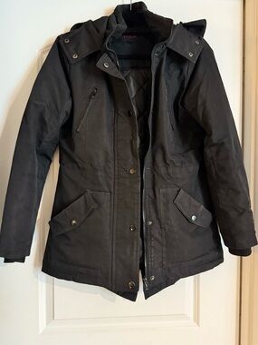Women's Black Hooded Winter Parka Jacket